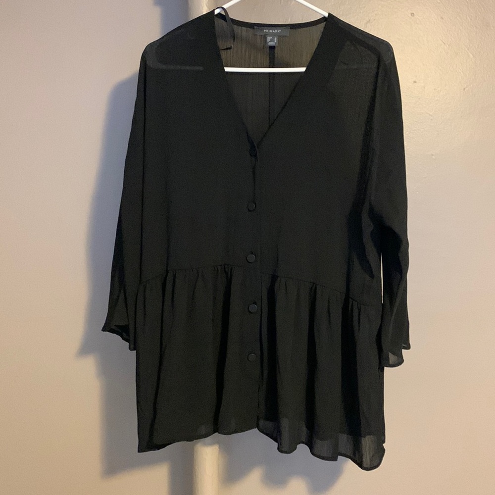 Black babydoll blouse